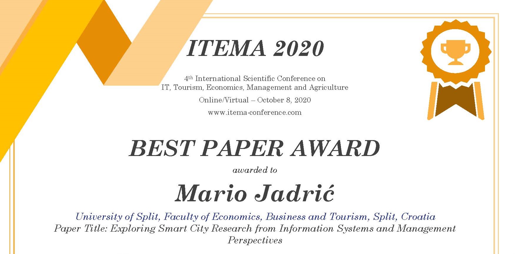 best research paper certificate